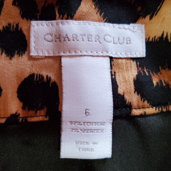 Charter Club Cheetah Print Pencil Skirt Size 6 - Picture 3 of 7